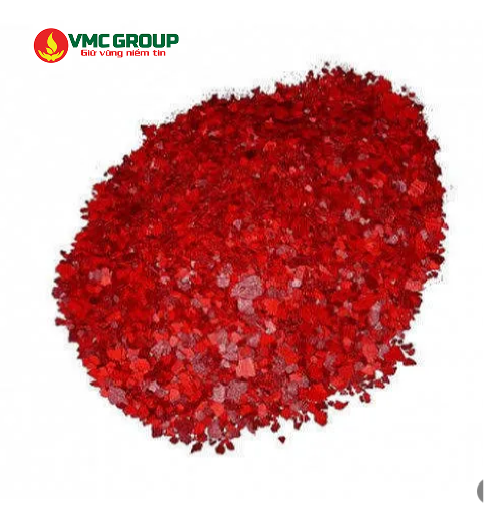 Acid chromic có dạng miếng mỏng hay viên màu đỏ sẫm